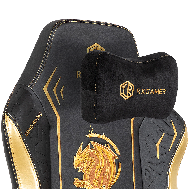 RXGAMER RX-2061 مسند رأس مغناطيسي مطرز بالتنين مستلق كرسي الألعاب