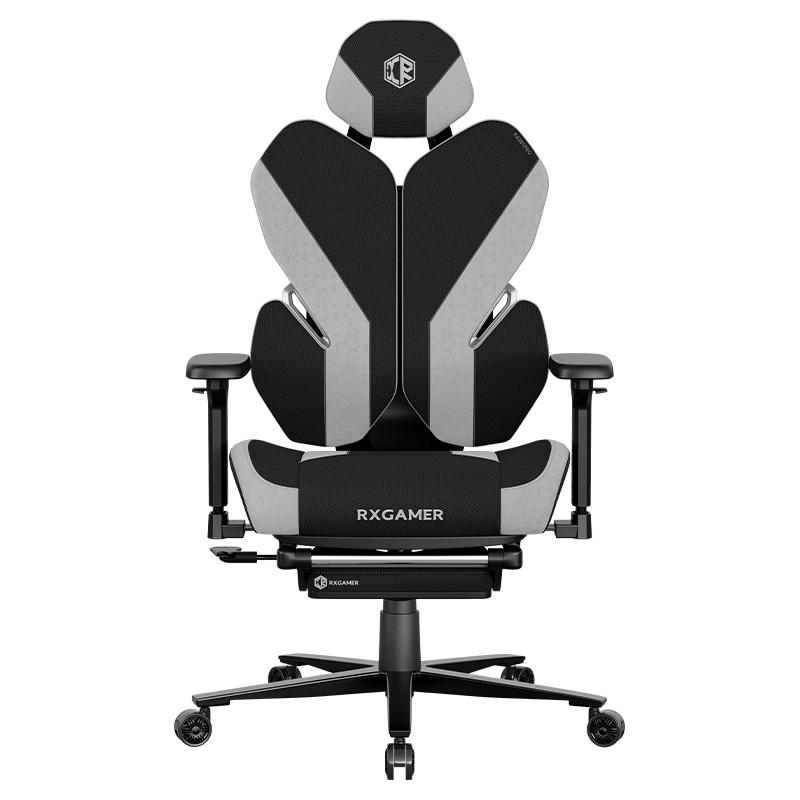 RXGAMER K6-6301PRO مسند ذراع ثلاثي الأبعاد مريح وقابل للتعديل مع كرسي ألعاب مسند للقدمين