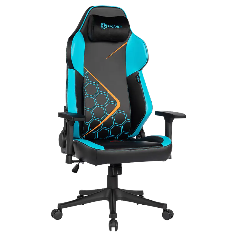 RXGAMER RX-2262 3D مساند للذراعين قابلة للتعديل أربع مراحل رفع الغاز كرسي الألعاب الصامت